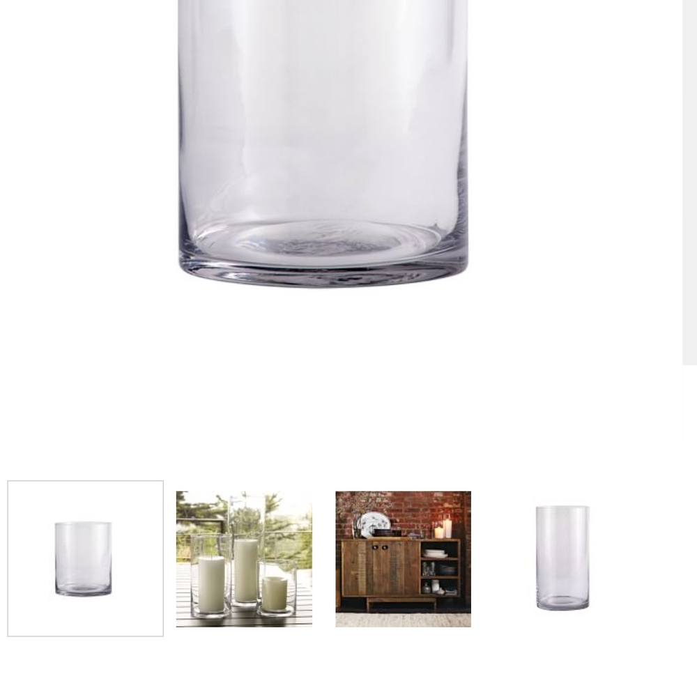 West Elm Short Clear Glass Candle Holder